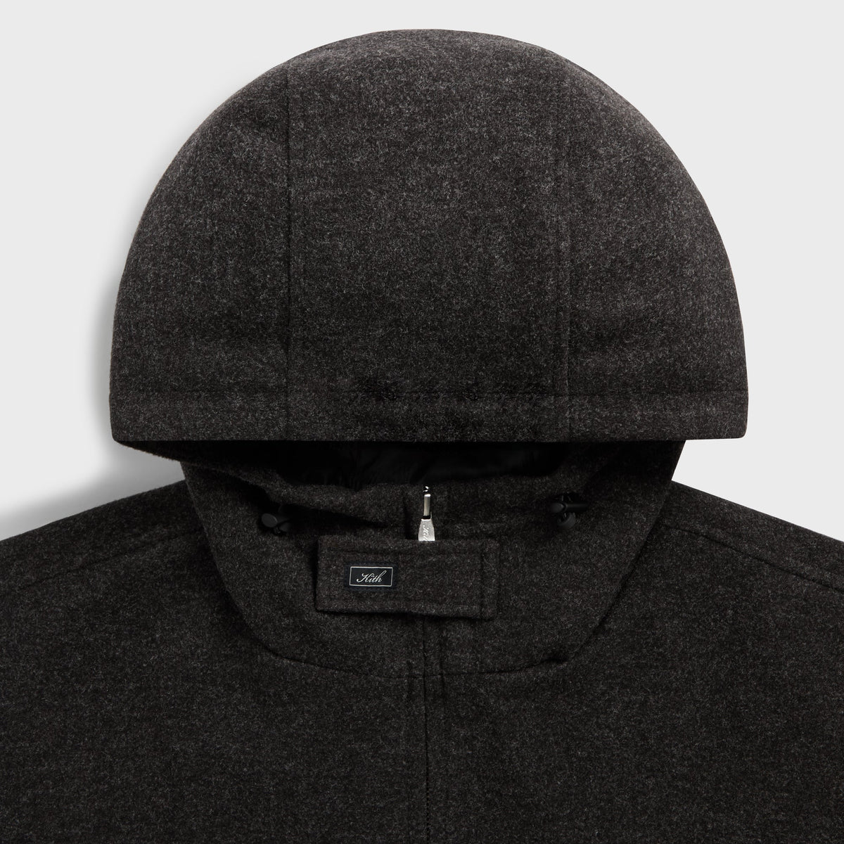 Kith Felted Jersey Matteo Zip Up Hoodie - Dark Heather Grey - PH