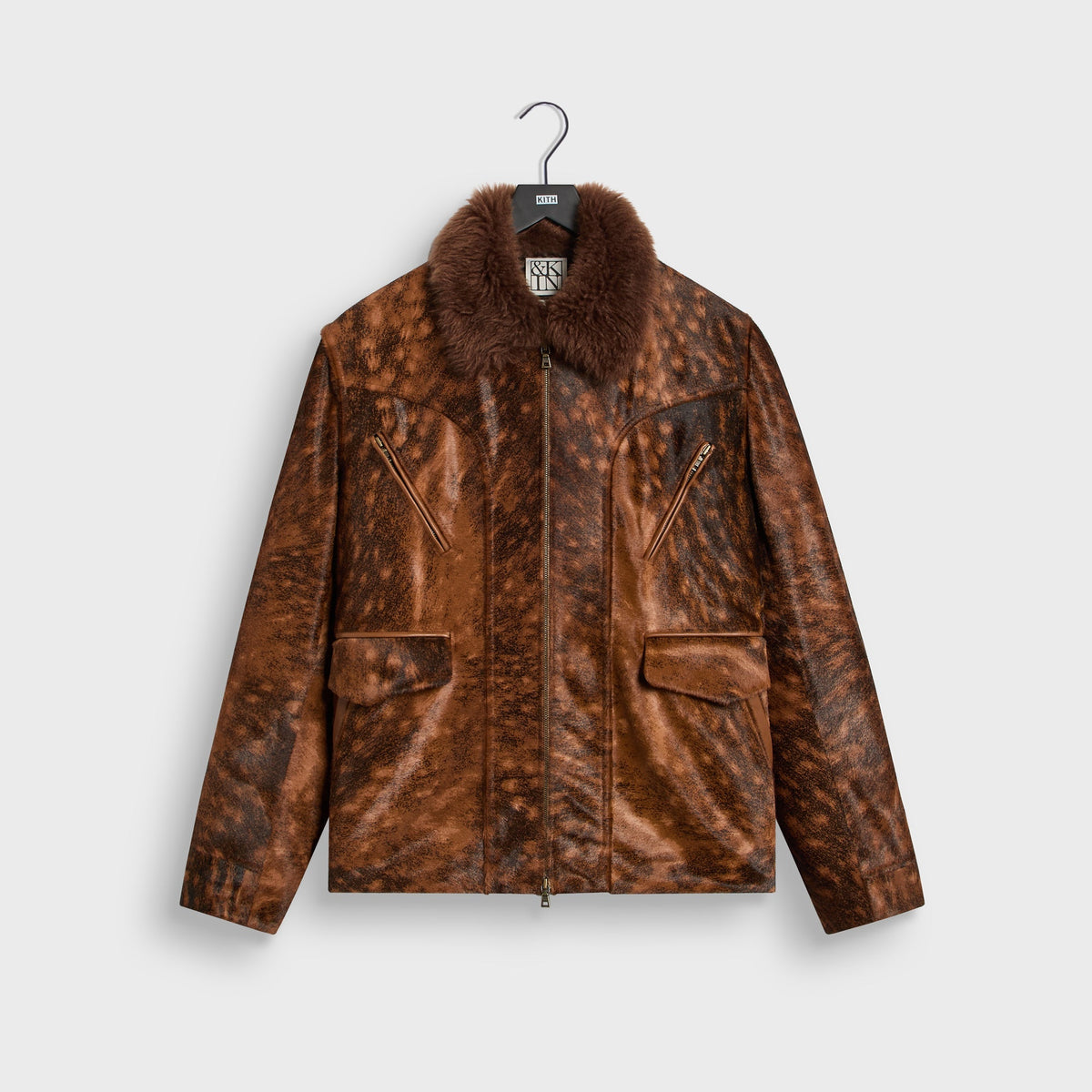 &Kin Deer Print Ponyhair Vail Jacket - Nougat - PH
