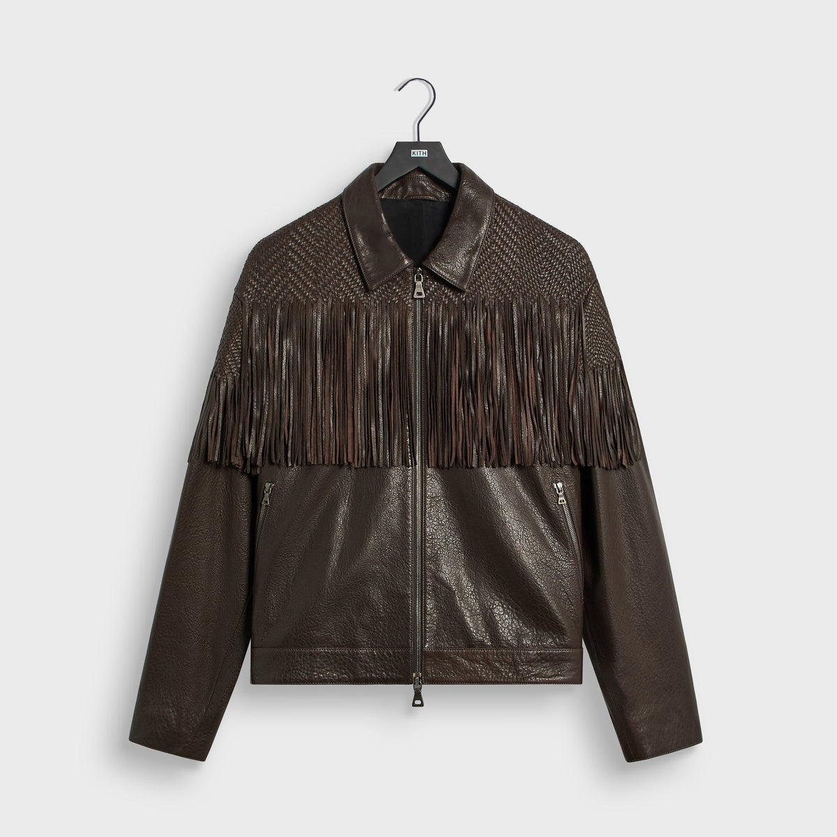 &Kin Leather Fringe Oren Blouson Jacket - Zoom