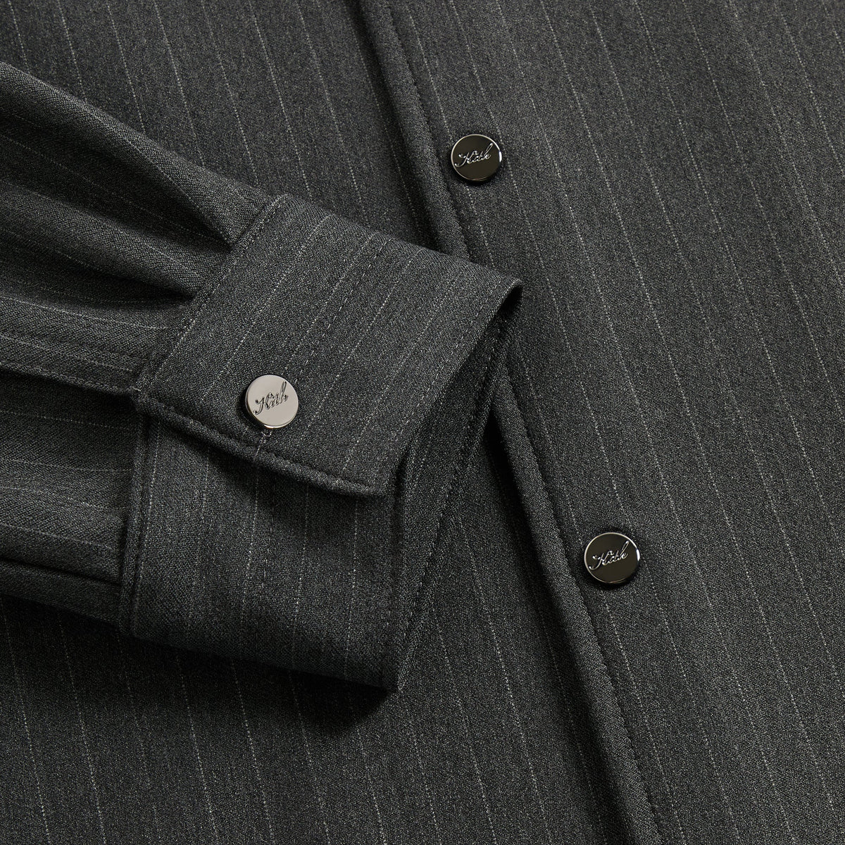 Kith Double Weave Montague Shirt - Dark Heather Grey
