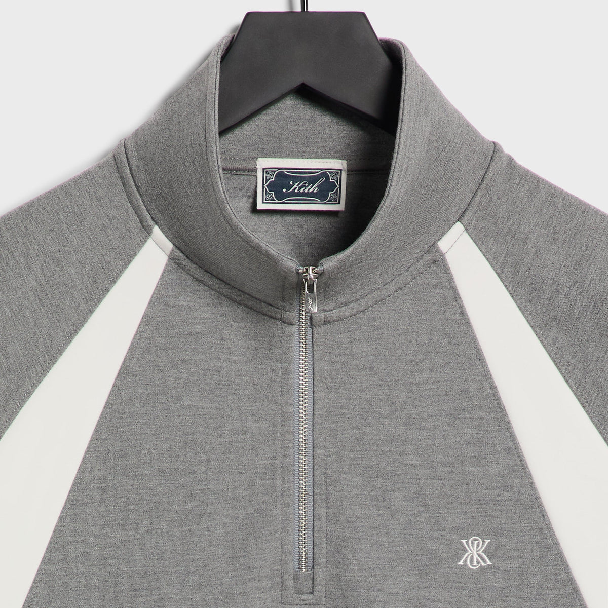 Kith Ponte Novak Quarter Zip - Medium Heather Grey