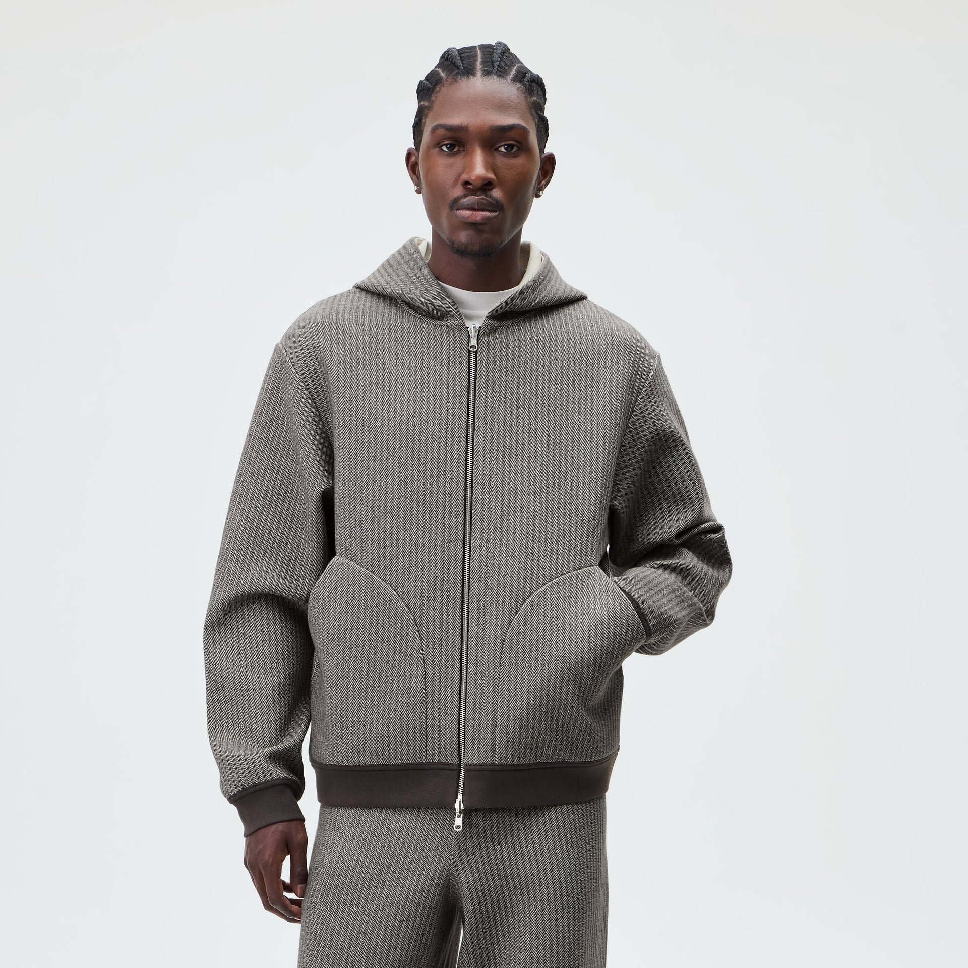 &Kin Reversible Double Face Williams V Hoodie - Kindling - PH