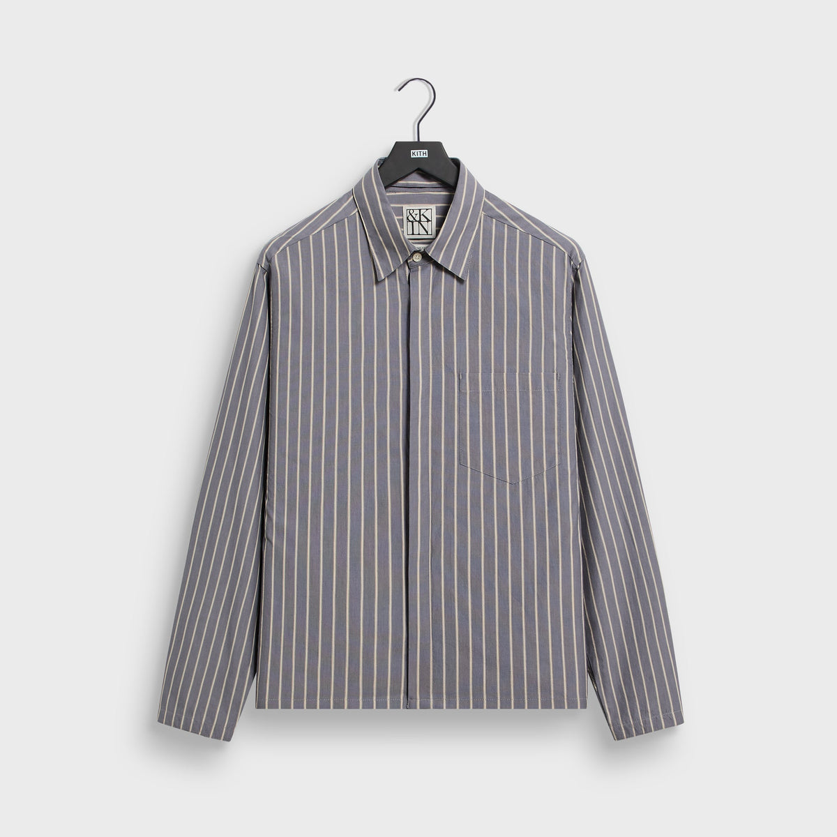 &Kin Striped Poplin Nico Shirt - Chasm