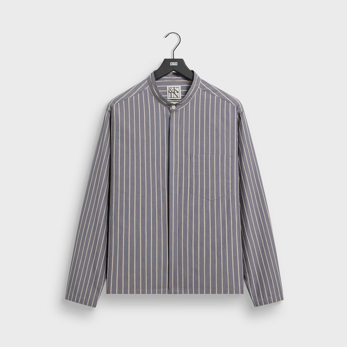 &Kin Striped Poplin Nico Shirt - Chasm