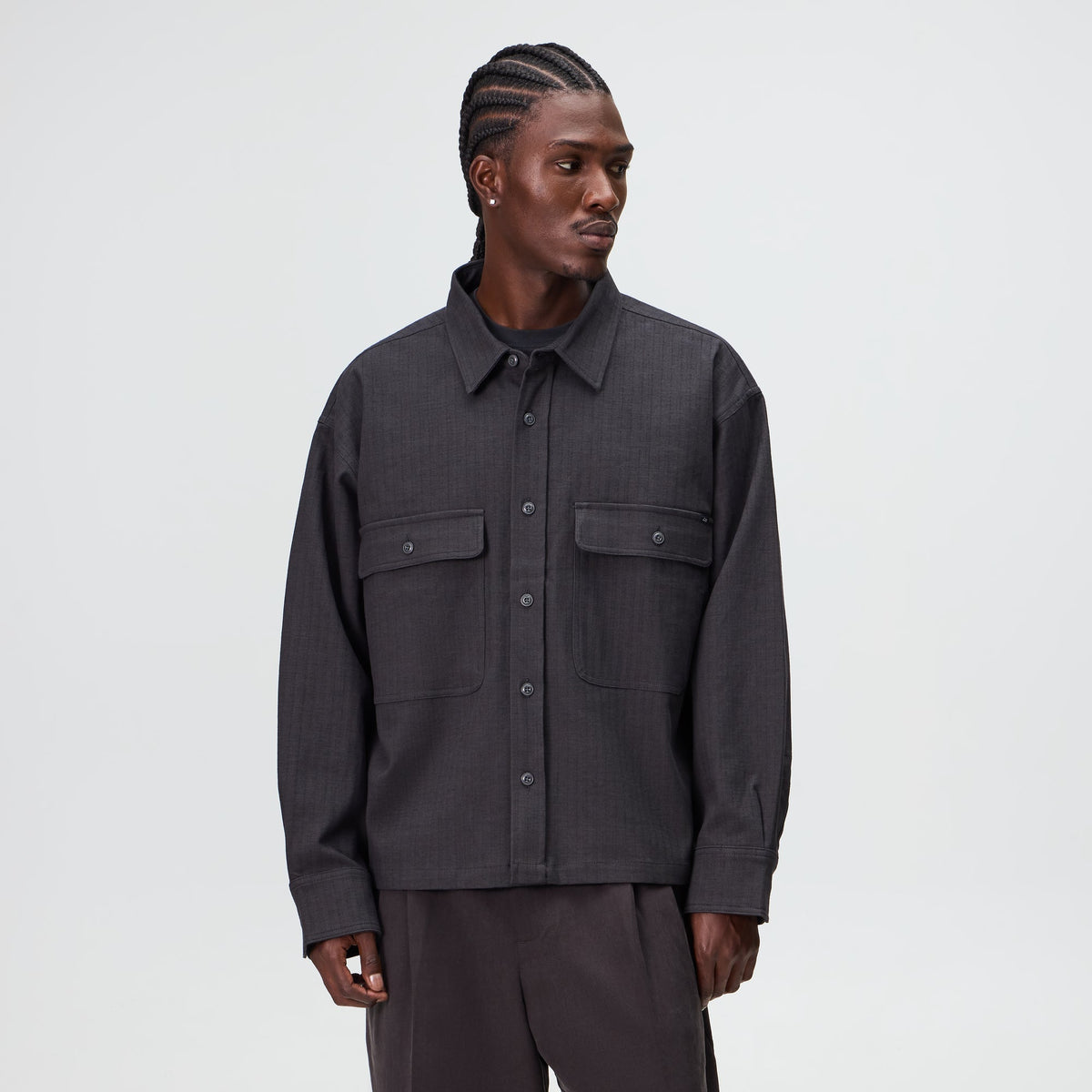 Kith Herringbone Dobby Henson Buttondown - Carbon - PH