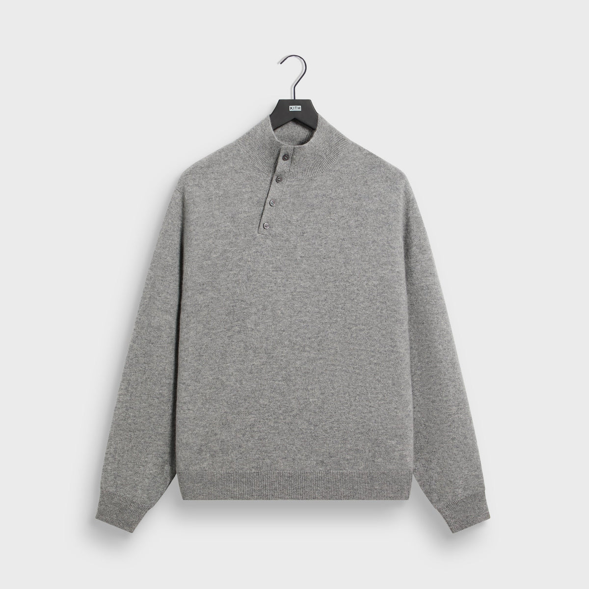 &Kin Cashmere Cyrus Turtleneck - Mid Heather Grey