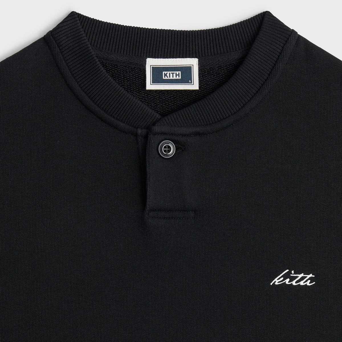 Kith Heavy Loop Henley Nelson Pullover - Black
