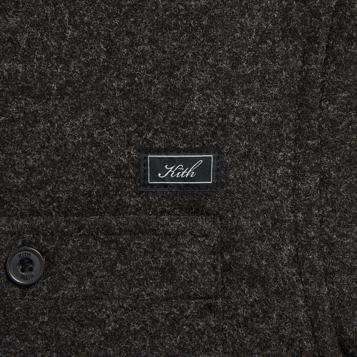 Kith Felted Jersey Tomas Buttondown Shirt - Dark Heather Grey - PH