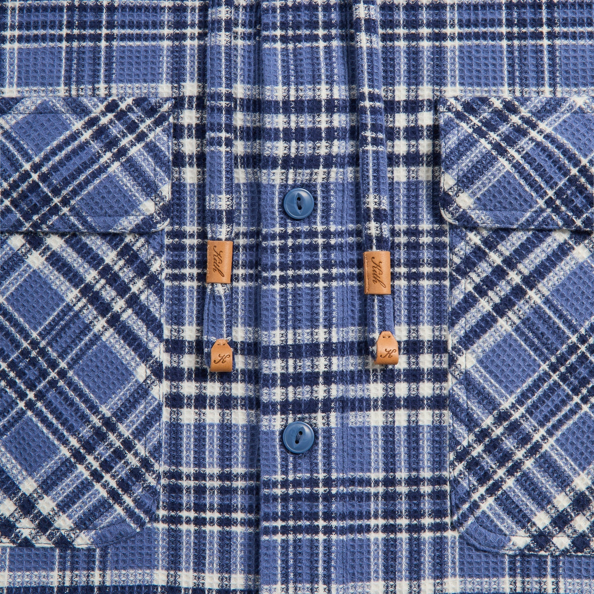 Kith Waffle Plaid Henson Hooded Buttondown - Voyage - PH