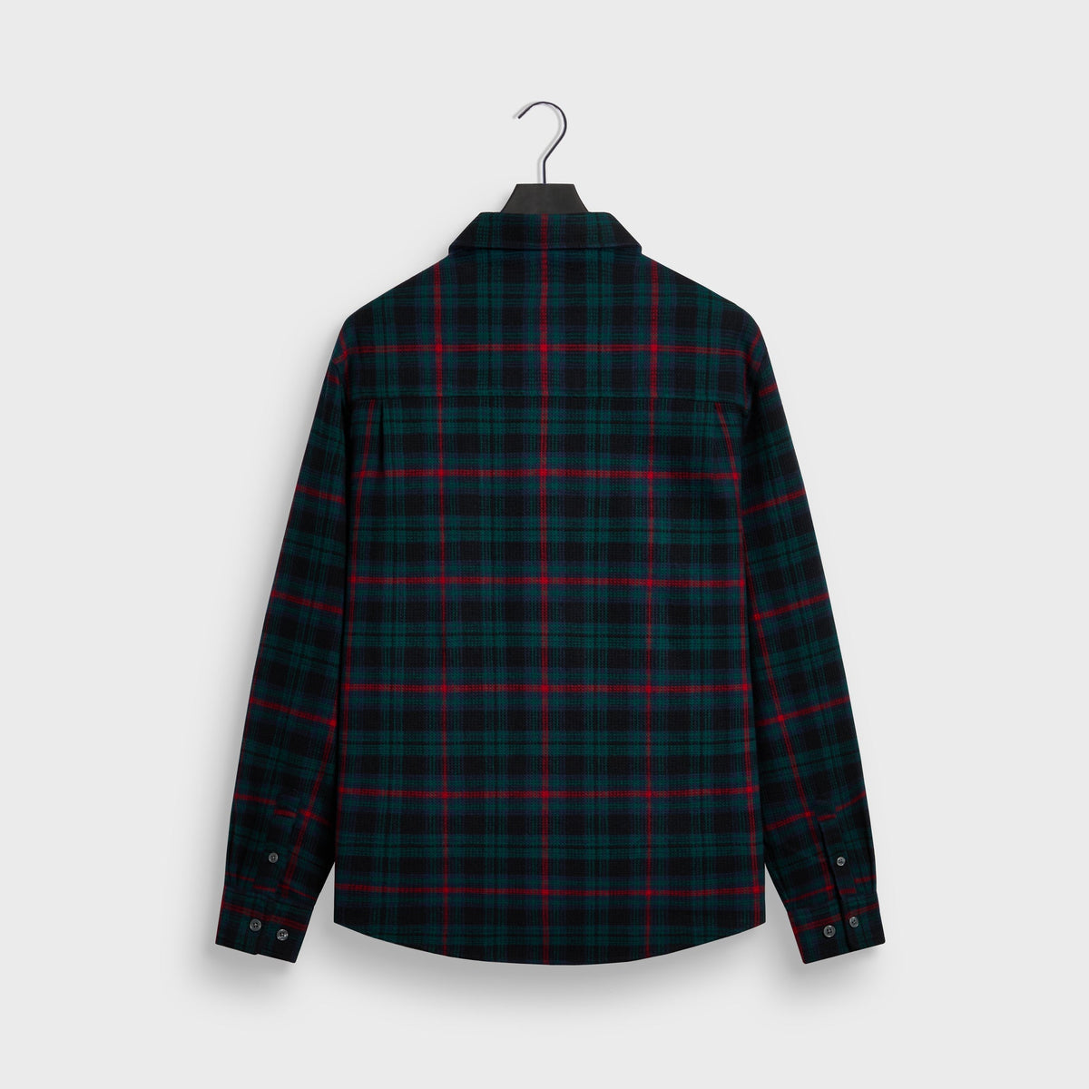 Kith Waffle Plaid Tomas Buttondown Shirt in plaid, back view, long-sleeve shirt