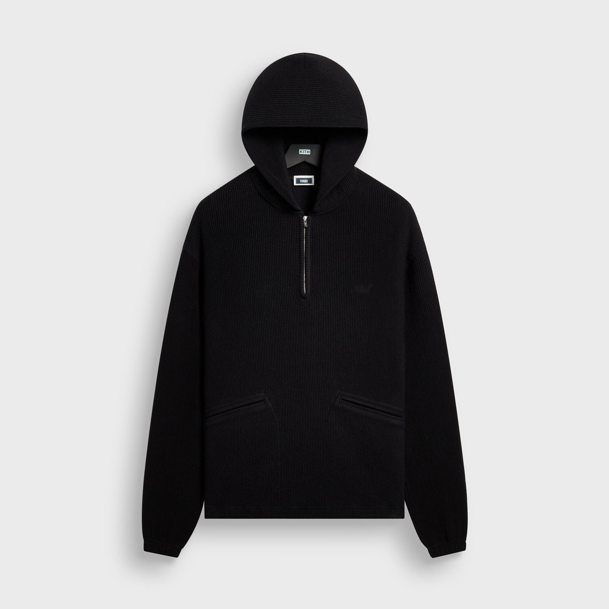 Kith Heavy Crepe Wilder Quarter Zip Hoodie - Black