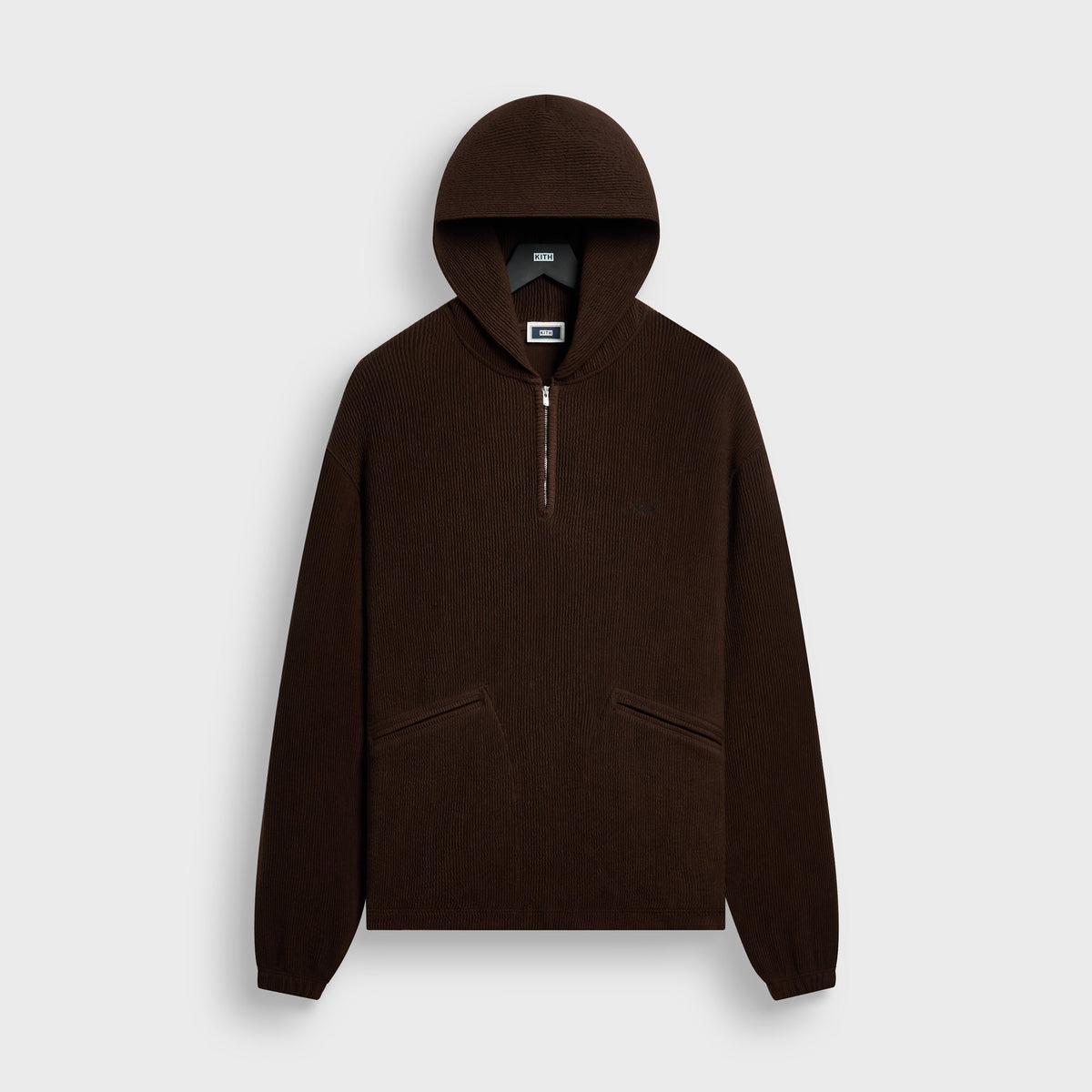 Kith Heavy Crepe Wilder Quarter-Zip Hoodie - Cacao