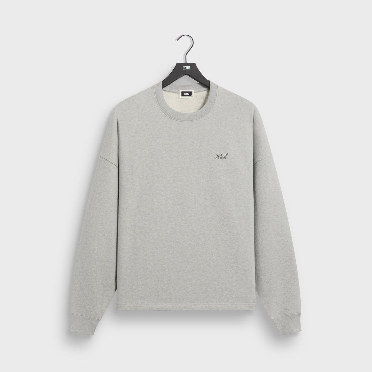 Kith Sueded French Terry Lawson Crewneck - Medium Heather Grey - PH