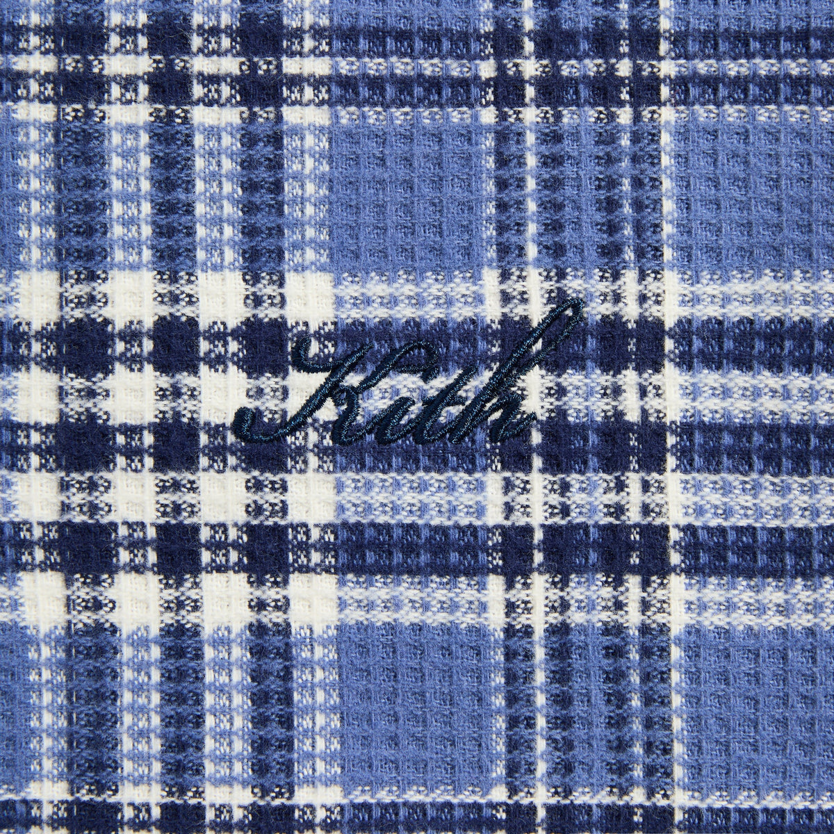 Kith Reversible Waffle Plaid Khenny Zip-Up Hoodie - Light Heather Grey - PH