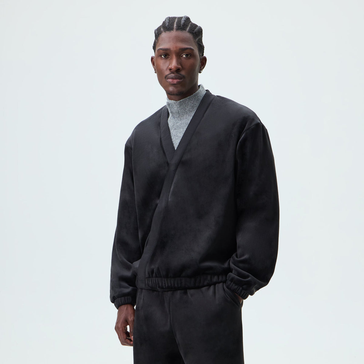 Kith Plush Double Fleece Strauss Cardigan - Black