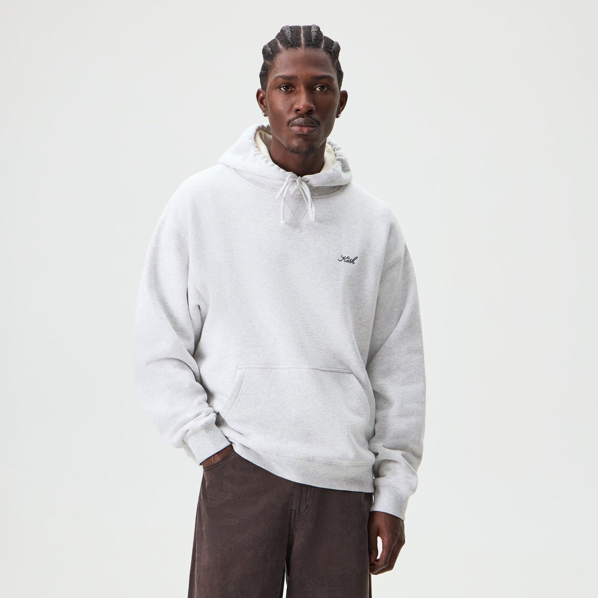 Kith Thermal Lined Fleece Williams II Hoodie - Light Heather Grey