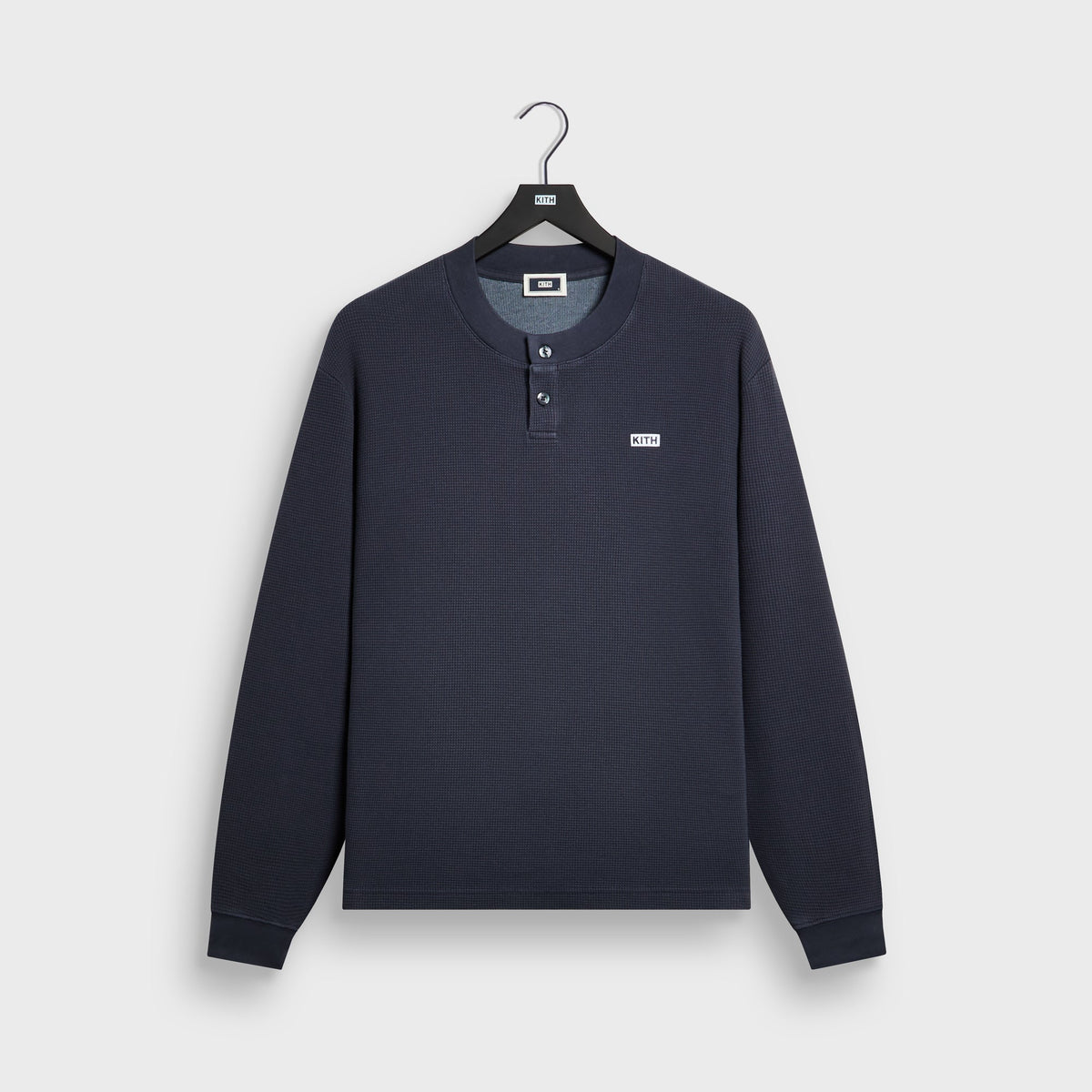 Kith Long Sleeve Waffle Albie Henley - Torpedo - PH