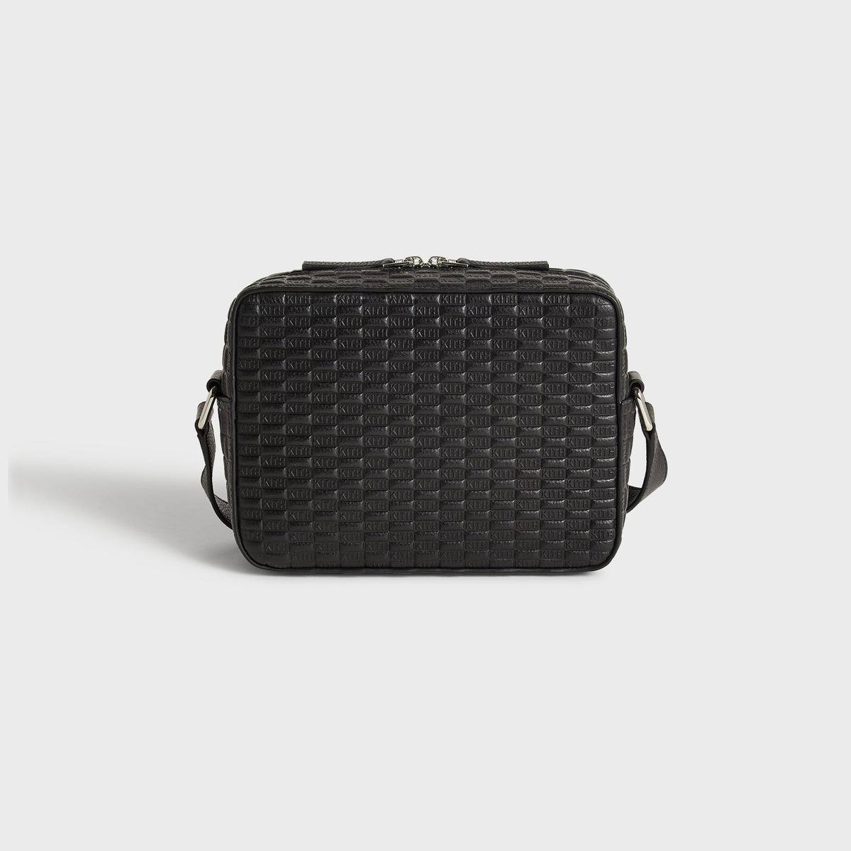 Kith Monogram Tumbled Leather Camera Crossbody Bag - Black