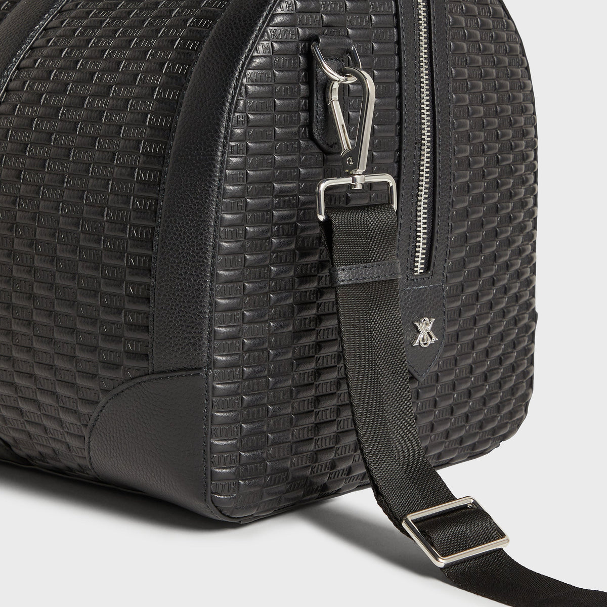 Kith Monogram Tumbled Leather Traveler K55 Duffle Bag - Black