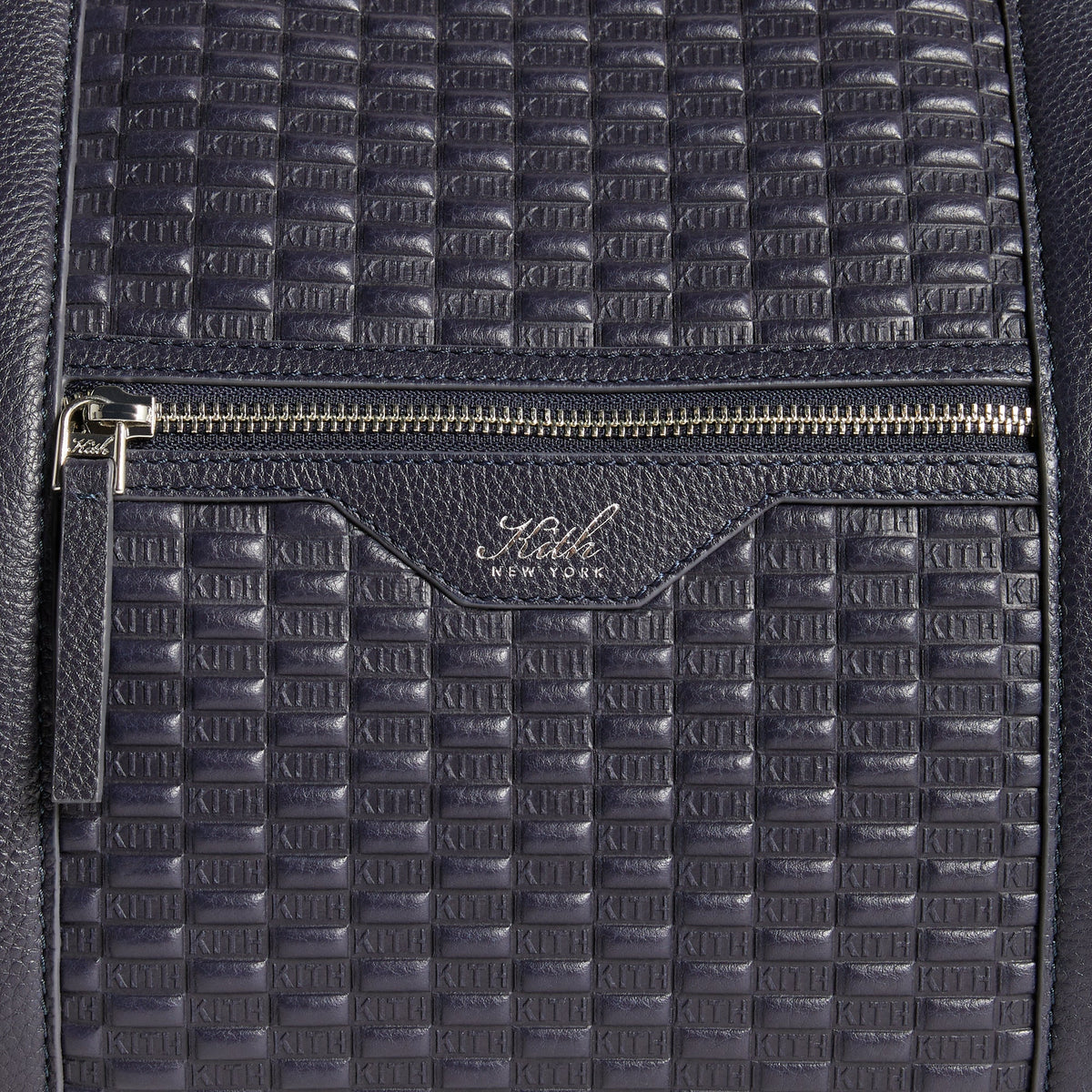 Kith Monogram Tumbled Leather Traveler K55 Duffle Bag - Ink