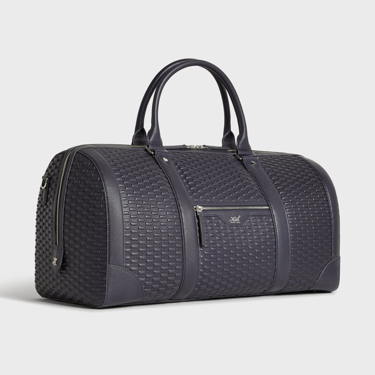 Kith Monogram Tumbled Leather Traveler K55 Duffle Bag - Ink