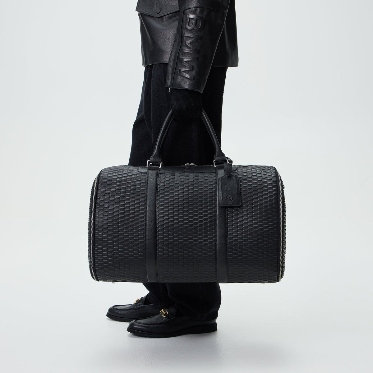 Kith for BMW Leather Travel Garment Duffle Bag - Black