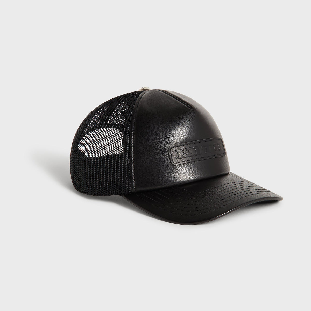 Kith Smooth Leather Nolan Trucker Hat - Black