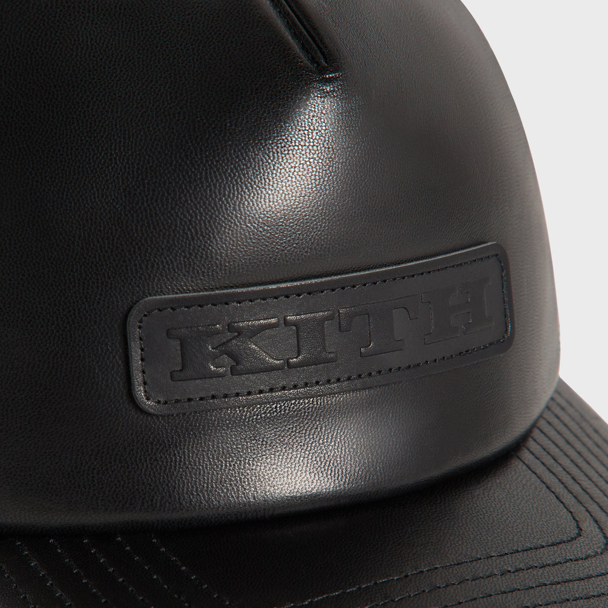 Kith Smooth Leather Nolan Trucker Hat - Black