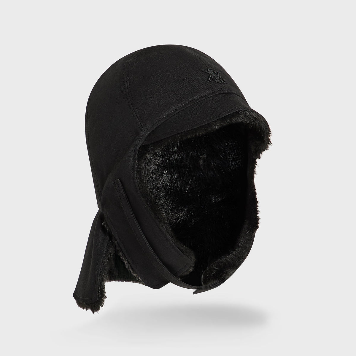 Kith Shearling Lined Waxed Canvas Trapper Hat - Black - PH