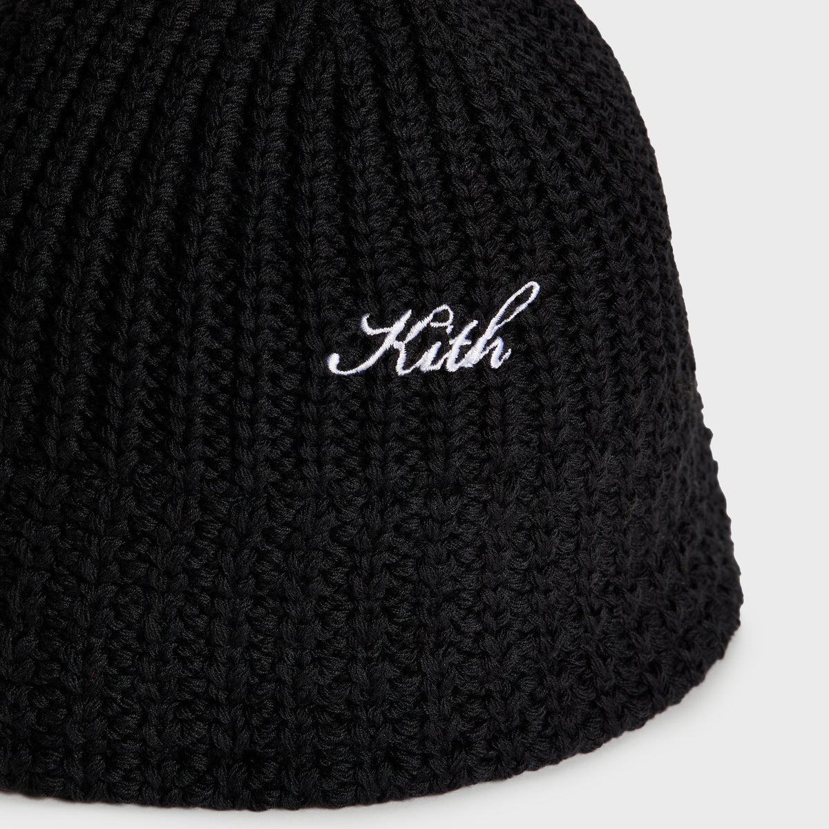 Kith Script Knit Bucket Hat - Black