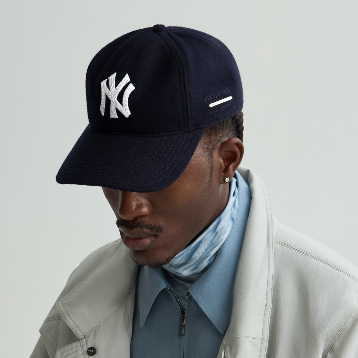 Giorgio Armani & Ronnie Fieg for '47 Wool Deconstructed Franchise LS Fitted Cap - Blue Navy