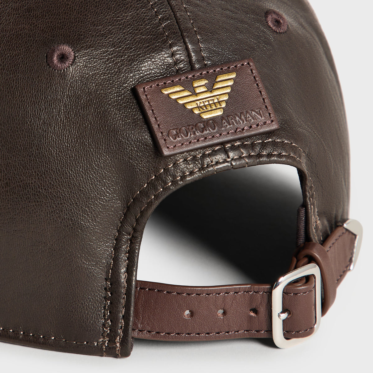 Giorgio Armani & Ronnie Fieg for '47 Soft Leather SL Hitch Cap - Cacao