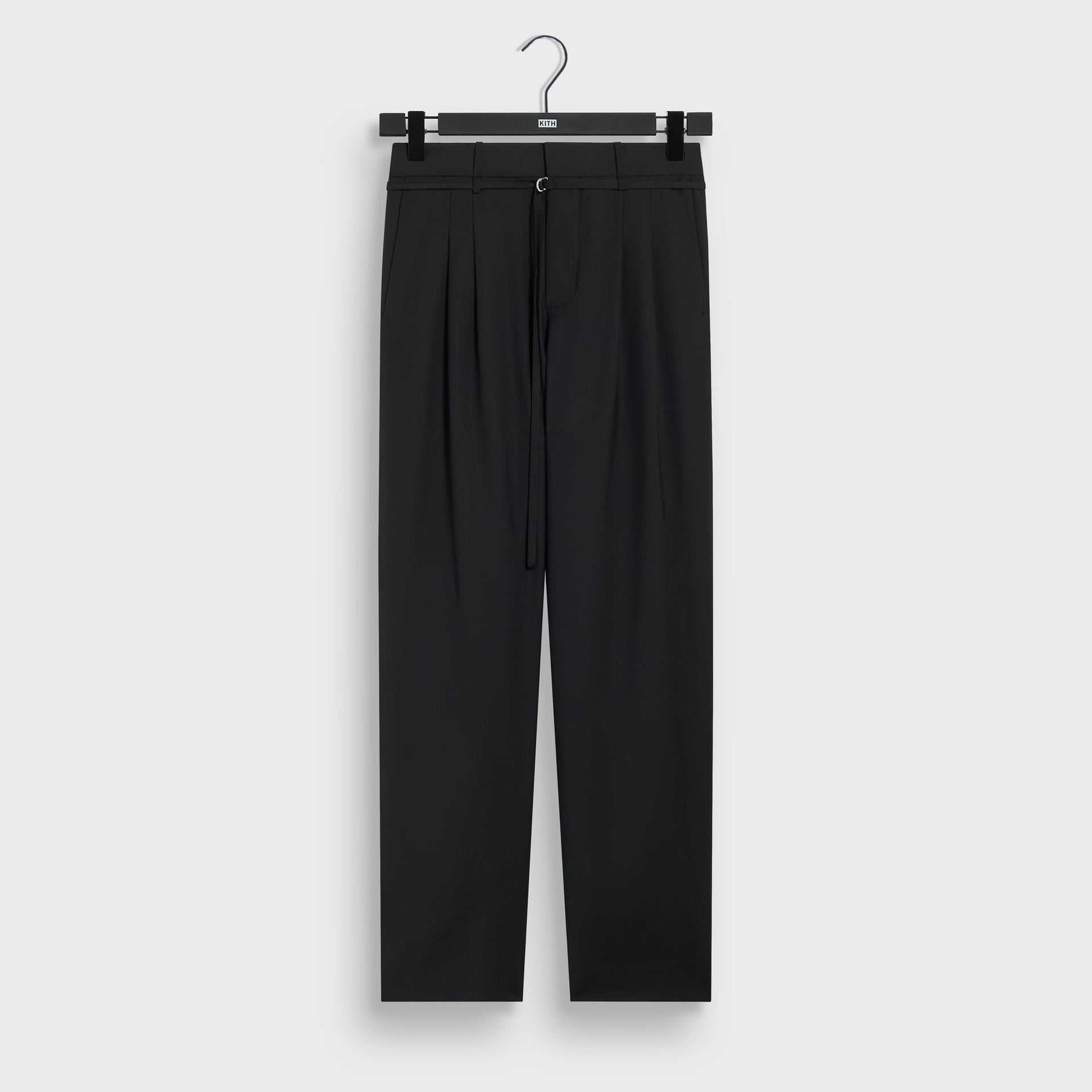 &Kin Tropical Wool Eli Pleated Trouser - Black - PH