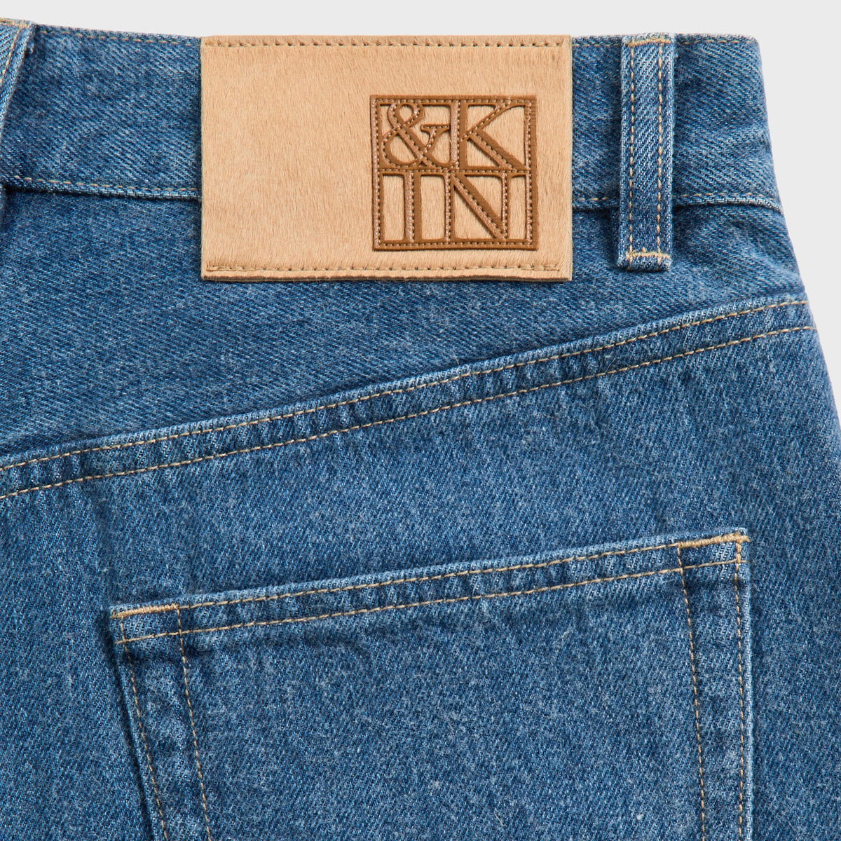 &Kin Brushed Denim Galen Jean - Mid Indigo