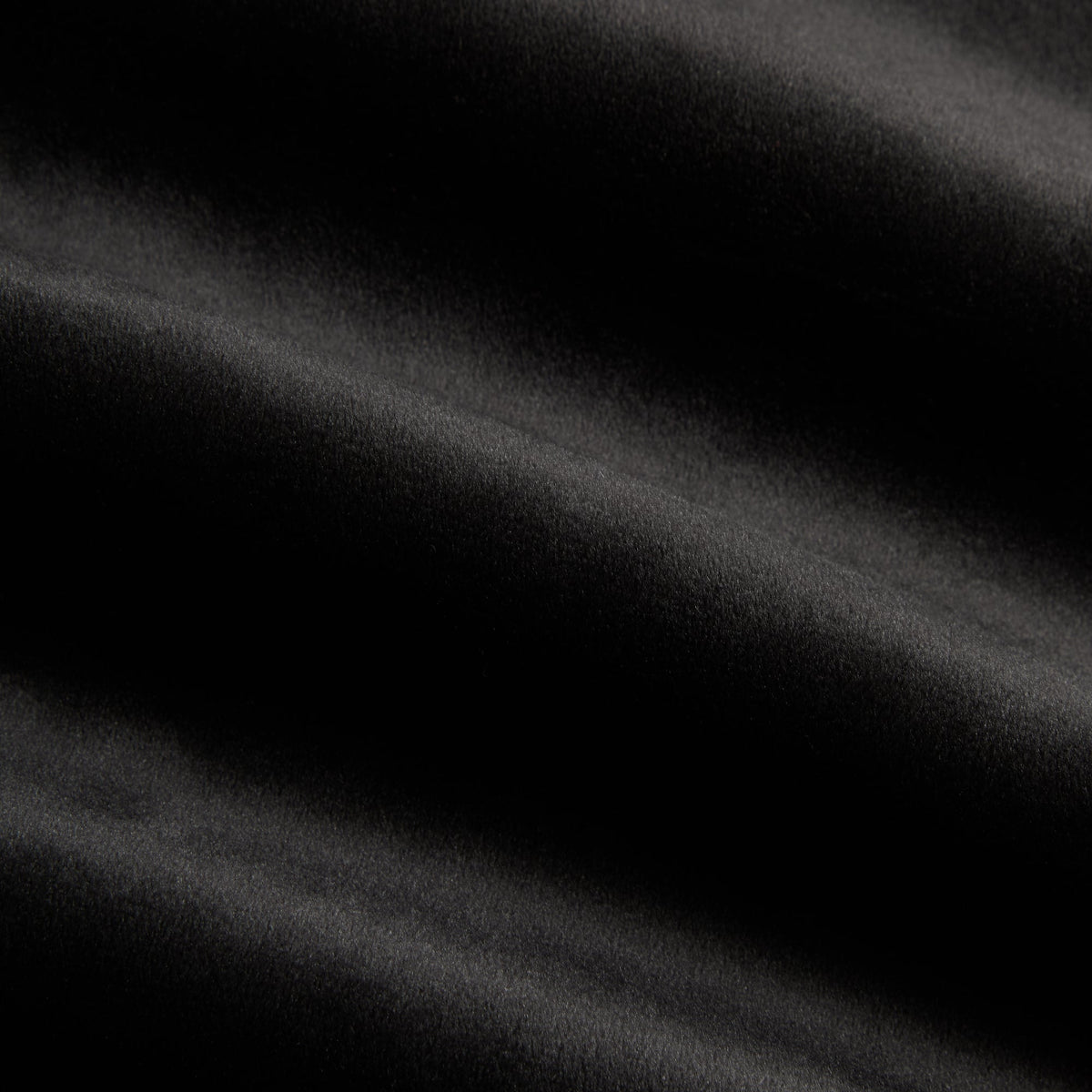Close-up of black plush double fleece fabric of the Kith Grayson sweatpant