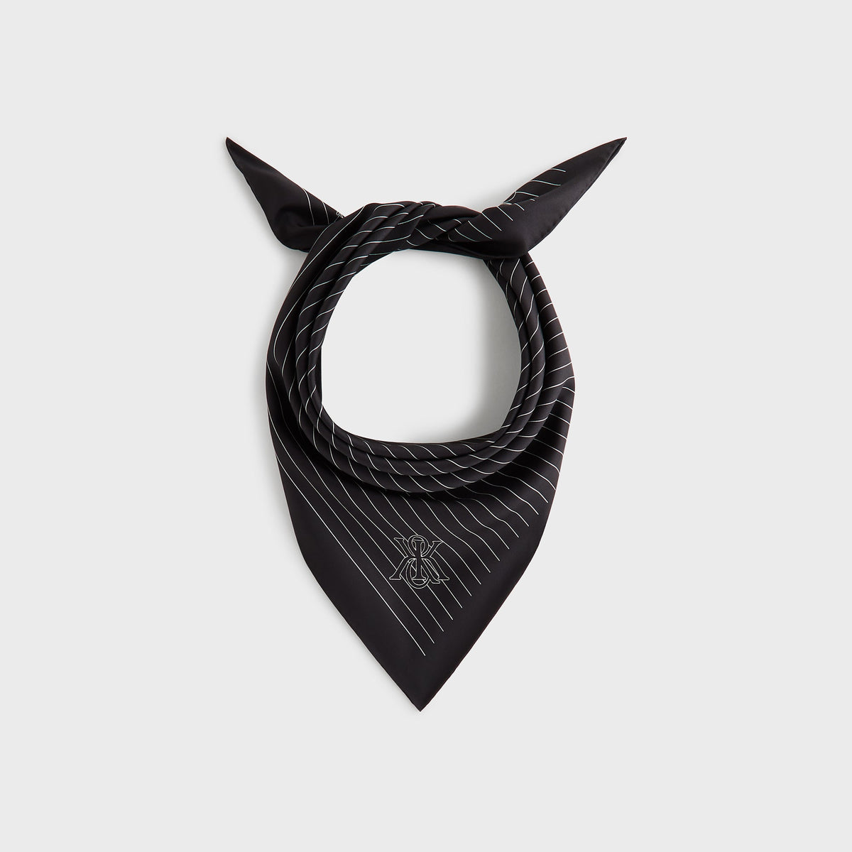 Kith Printed Silk Scarf - Black