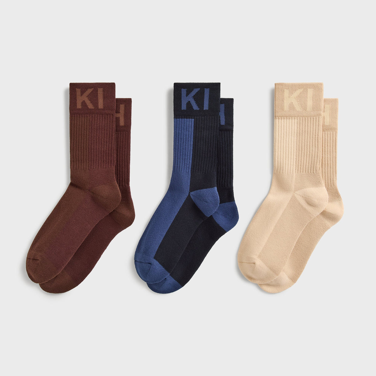 Kith Blocked Classic 3-Pack Cotton Crew Socks - Multi - PH