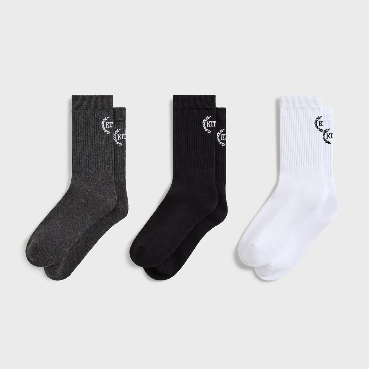 Kith Arch Laurel 3-Pack Cotton Crew Socks - Multi - PH