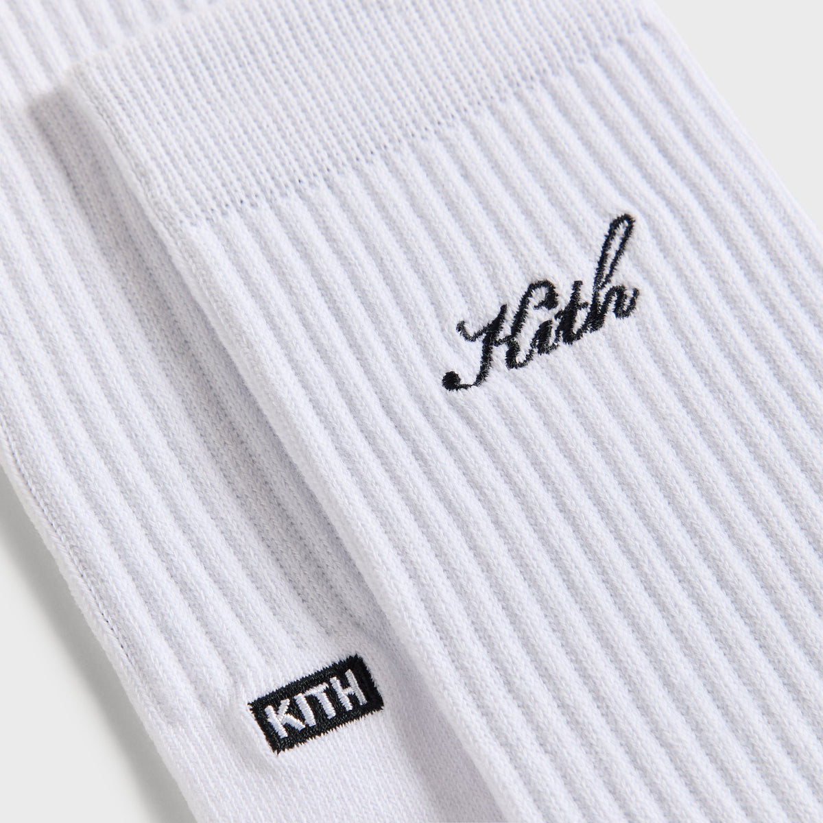Kith Script Classic Crew Socks - White