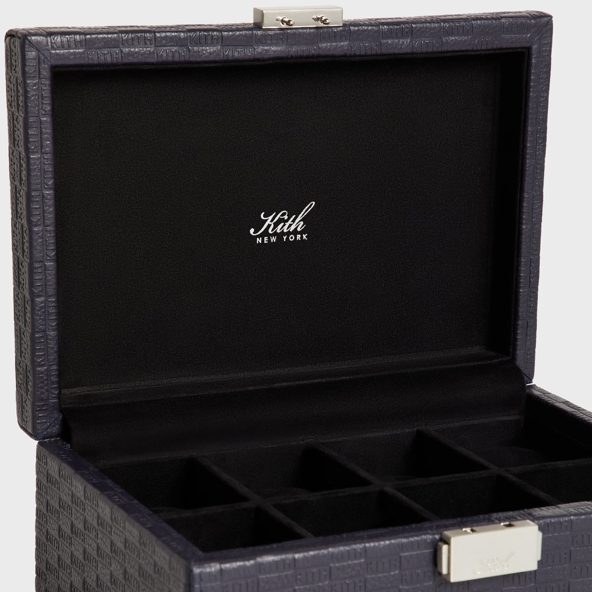 Kith Monogram Tumbled Saffiano Leather Watch Box - Ink