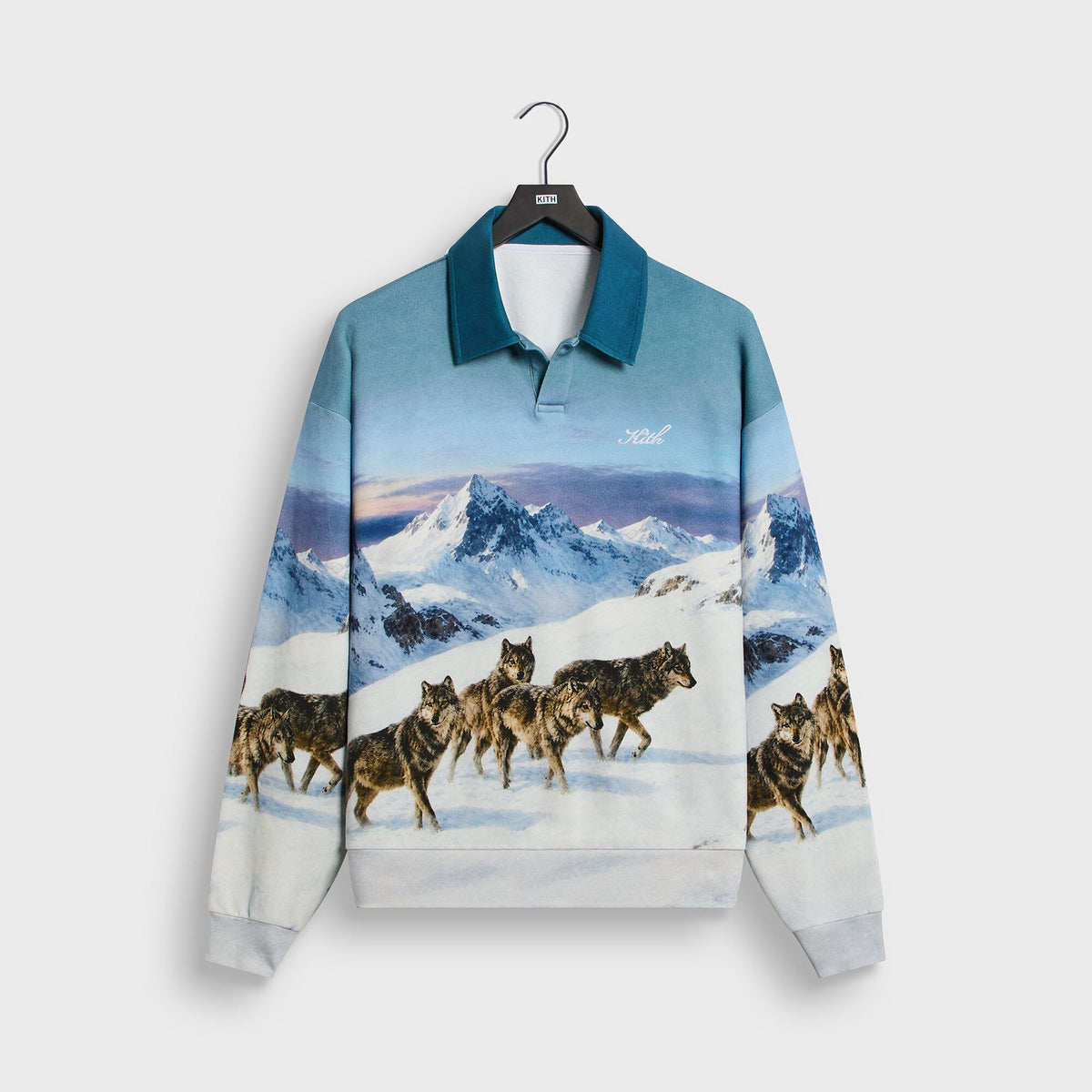 Kith Wolves All-Over Printed Nelson Rugby Pullover - White - PH