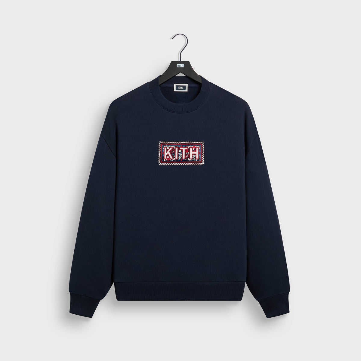 Kith Needlepoint Box Logo Nelson Crewneck - Nocturnal - PH