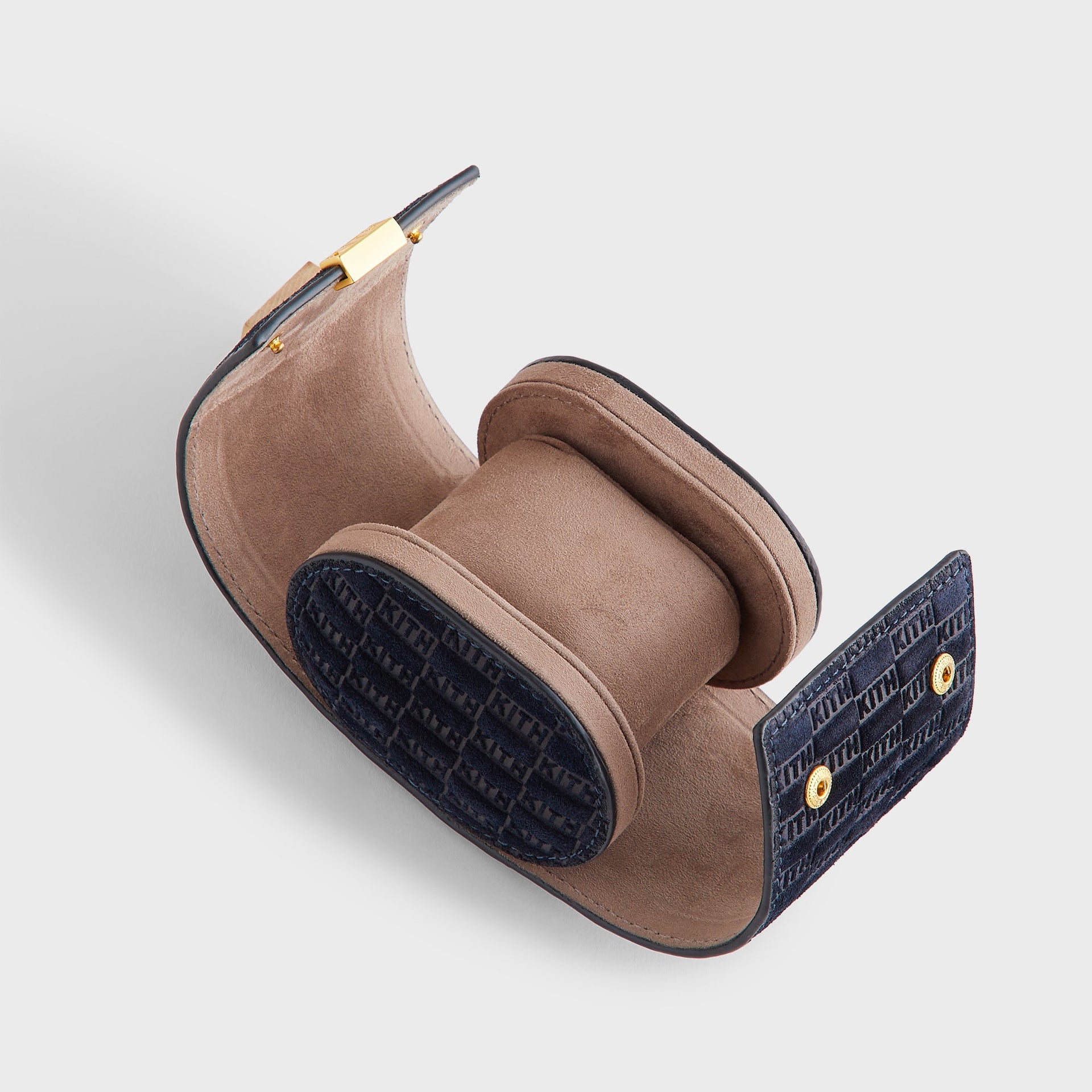 Kithmas Monogram Suede Leather Single Watch Roll - Ink