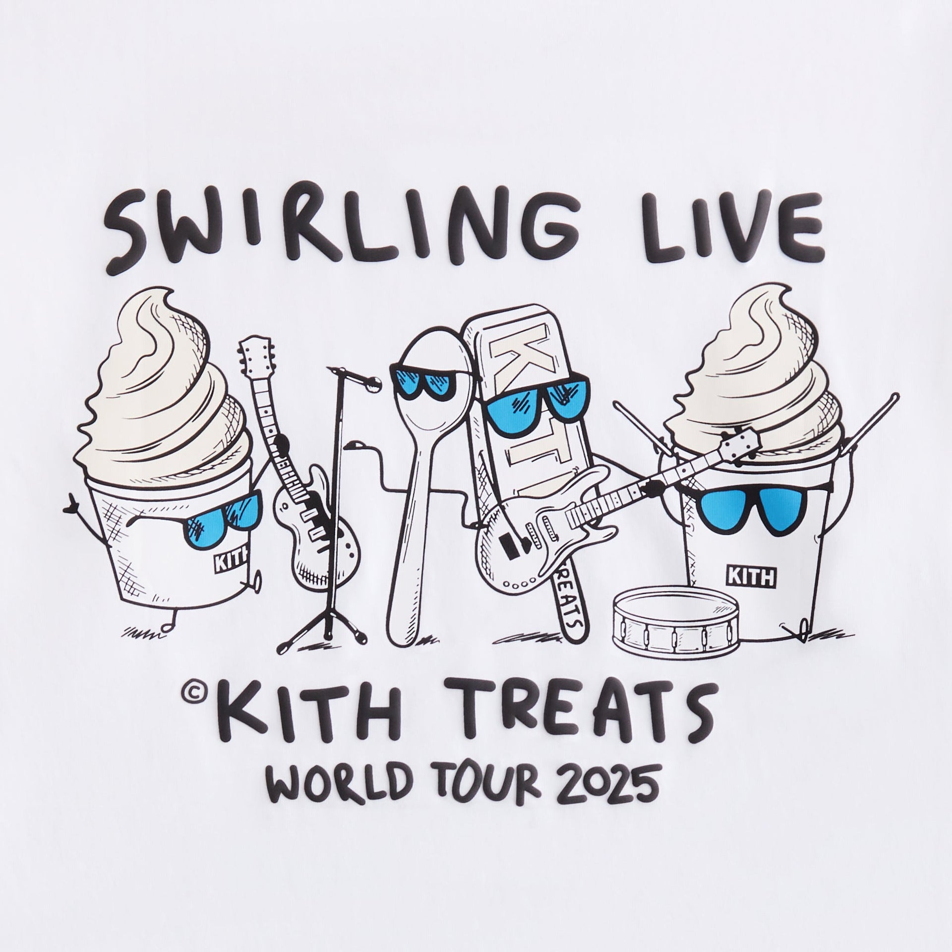 Kith Treats Swirling Live Tour Vintage Pocket Tee - White