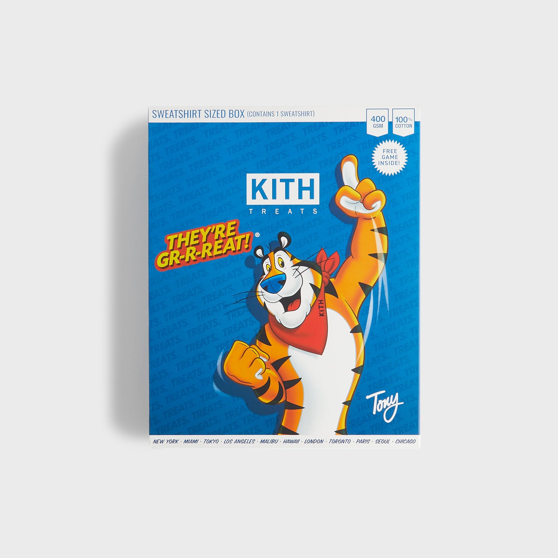 Kith Treats for Kellogg’s Frosted Flakes® Cereal & Tony the Tiger® Classic Logo Nelson Crewneck - Black