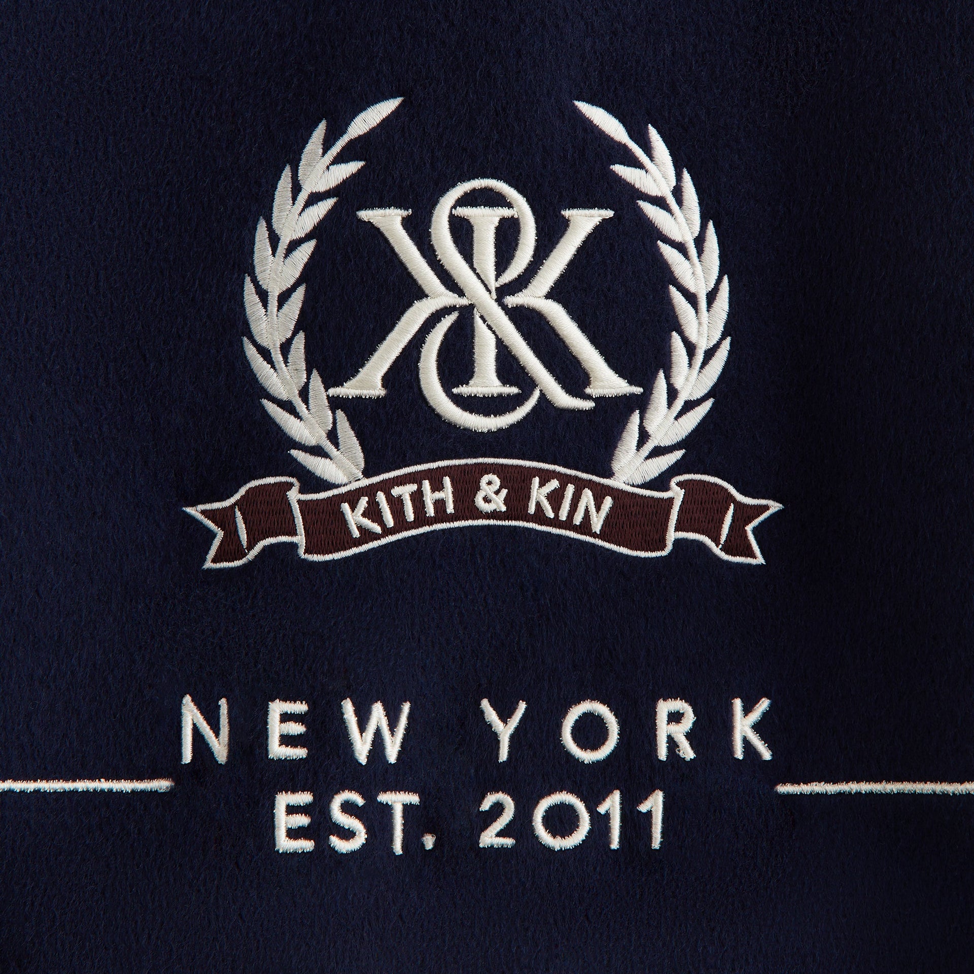 Kith Women Campbell II Melton Varsity Bomber Jacket - Nocturnal