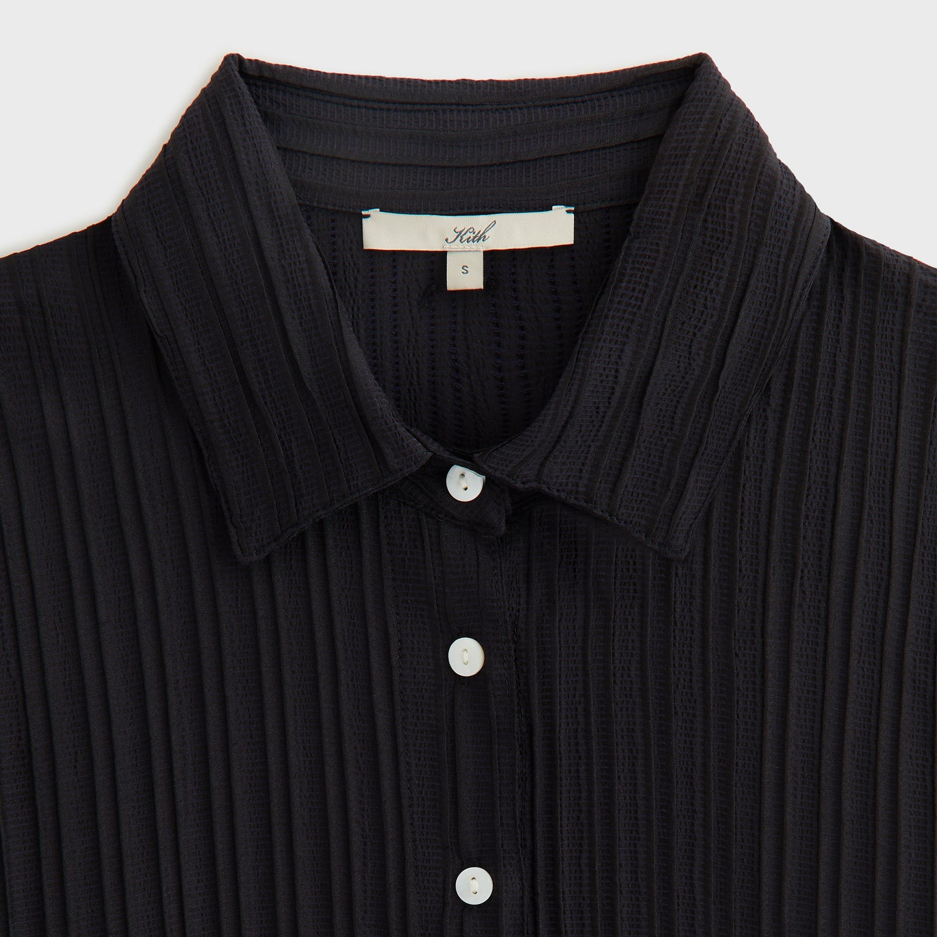 Kith Women Elvira Plisse Button Down Shirt - Ink