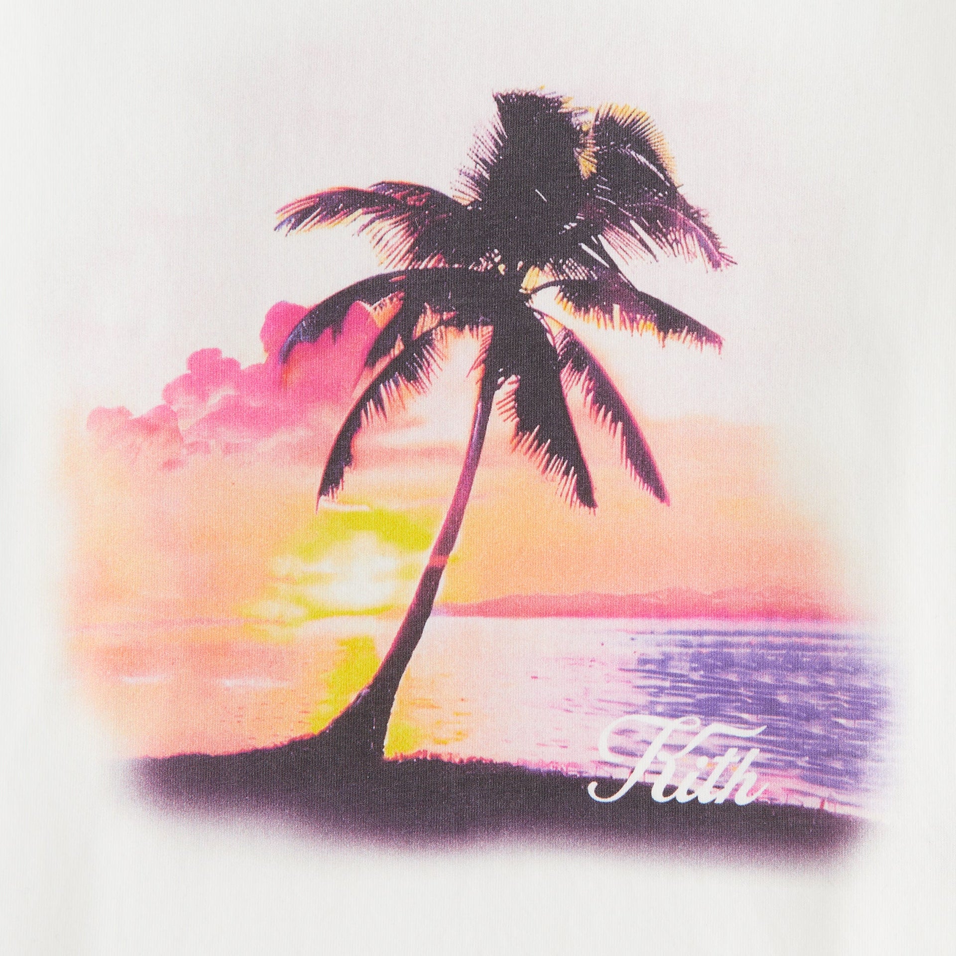 Kith Women Sunset Palm Mulberry Vintage Tee - White