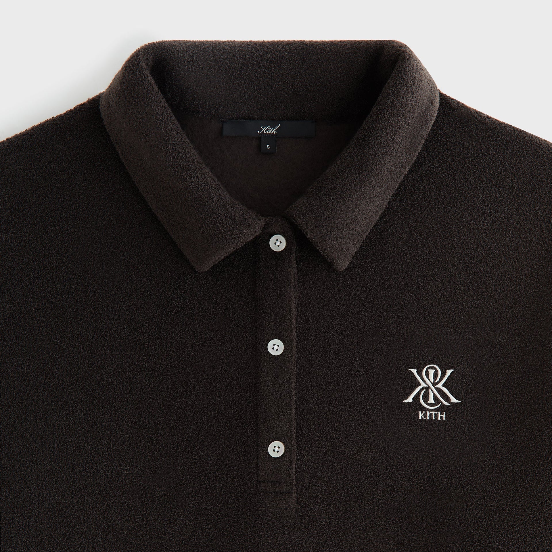 Kith Women Selma Boucle Towel Polo Long Sleeve - Kindling