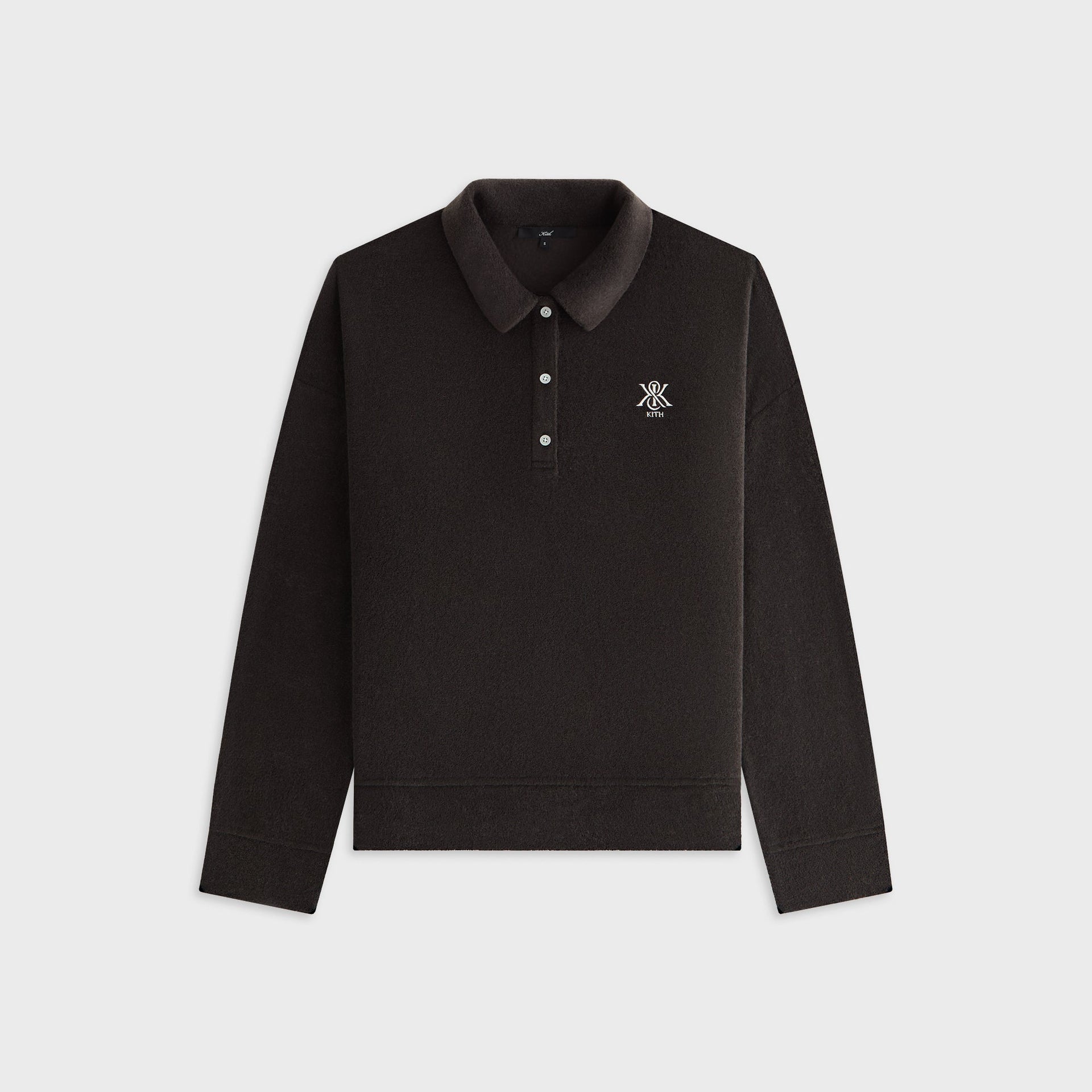 Kith Women Selma Boucle Towel Polo Long Sleeve - Kindling